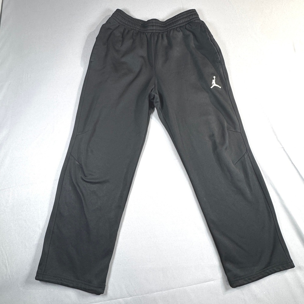 Jordan Mens M Black Therma-FIT Fleece Lined Jogger Pants Gym 25" Inseam